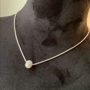 Silver necklace with gemstone bead